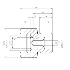 Adapter SB W21,8x1/14 IG - W21,8x1/14 AG
