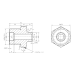 Anschweißnippel flach Anschluss M28x1,5 LH AG mit Schweißende: 16mm